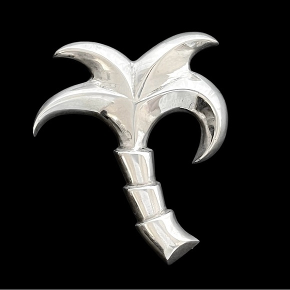Vintage Fred Davis sterling silver 925 palm tree brooch pin